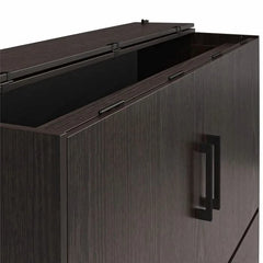 Queen Cabinet Bed With Storage Drawer - Wooden Bazar