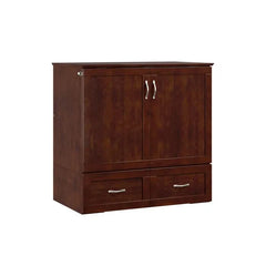 Murphy Bed Chest with 6" Mattress, Storage and Built-in Charger - Wooden Bazar