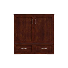 Murphy Bed Chest with 6" Mattress, Storage and Built-in Charger - Wooden Bazar