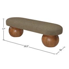 Thanos Upholstered Bench - Wooden Bazar