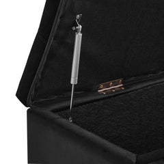 Linen Upholstered Storage Bench - Wooden Bazar