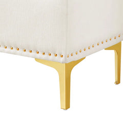 Linen Upholstered Storage Bench - Wooden Bazar