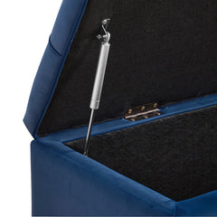 Linen Upholstered Storage Bench - Wooden Bazar