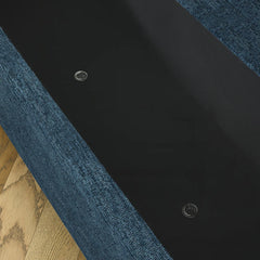 Oval Fabric Upholstered Storage Ottoman - Wooden Bazar