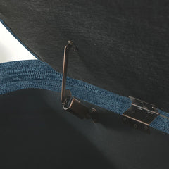 Oval Fabric Upholstered Storage Ottoman - Wooden Bazar