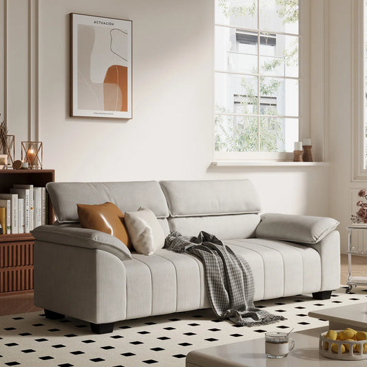 Ratangiri Comfy Deep Seat Sofa Couch Modern 3-Seater for Living Room