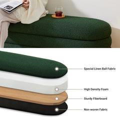 Efel Polyester Upholstered Storage Bench - Wooden Bazar