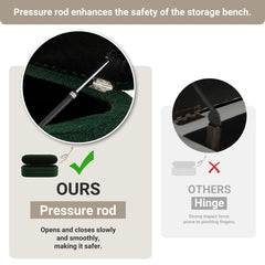 Efel Polyester Upholstered Storage Bench - Wooden Bazar