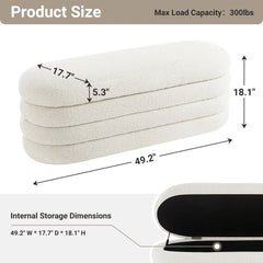 Efel Polyester Upholstered Storage Bench - Wooden Bazar