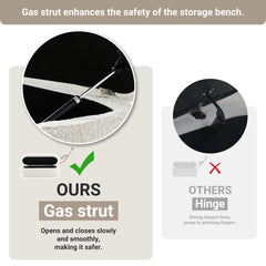 Efel Polyester Upholstered Storage Bench - Wooden Bazar