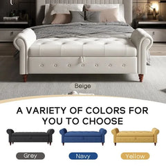 Jion Upholstered Storage Bench - Wooden Bazar