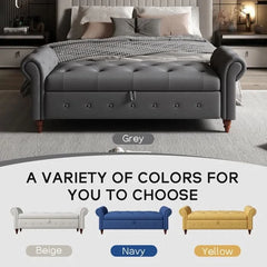 Jion Upholstered Storage Bench - Wooden Bazar