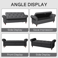 Jion Upholstered Storage Bench - Wooden Bazar