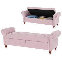 Jion Upholstered Storage Bench - Wooden Bazar