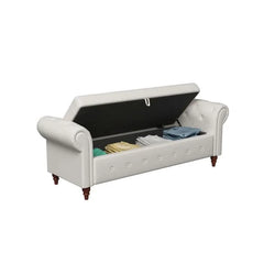Jion Upholstered Storage Bench - Wooden Bazar