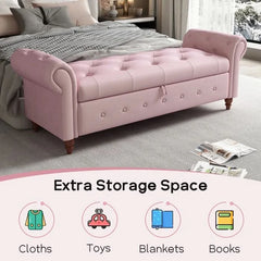 Jion Upholstered Storage Bench - Wooden Bazar