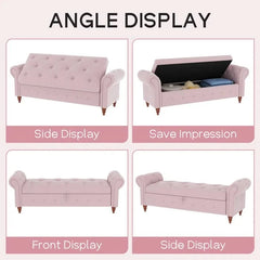 Jion Upholstered Storage Bench - Wooden Bazar