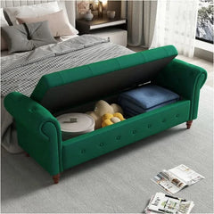 Jion Upholstered Storage Bench - Wooden Bazar