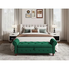 Jion Upholstered Storage Bench - Wooden Bazar