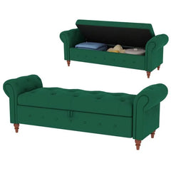 Jion Upholstered Storage Bench - Wooden Bazar