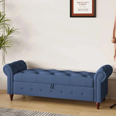 Jion Upholstered Storage Bench - Wooden Bazar