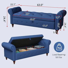 Jion Upholstered Storage Bench - Wooden Bazar