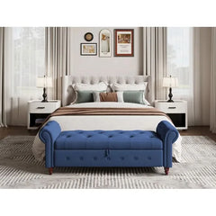 Jion Upholstered Storage Bench - Wooden Bazar