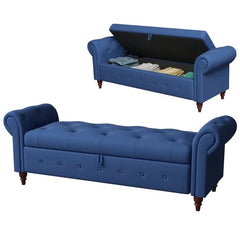 Jion Upholstered Storage Bench - Wooden Bazar