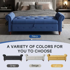 Jion Upholstered Storage Bench - Wooden Bazar