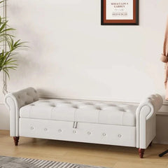 Jion Upholstered Storage Bench - Wooden Bazar