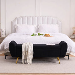 Storage Bench End of Bed Ottoman for King Size Bed - Wooden Bazar