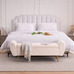 Storage Bench End of Bed Ottoman for King Size Bed - Wooden Bazar