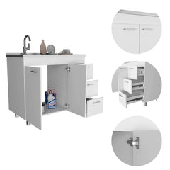 Nafron Utility Sink Base Cabinet - Wooden Bazar