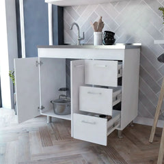 Nafron Utility Sink Base Cabinet - Wooden Bazar