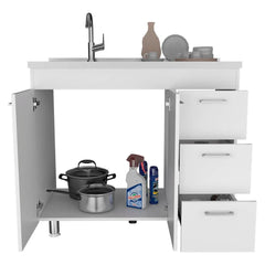 Nafron Utility Sink Base Cabinet - Wooden Bazar