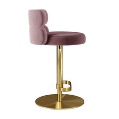 Giacamoz Adjustable Height Swivel Velvet Counter and Bar stool in Stainless Steel