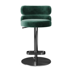 Giacamoz Adjustable Height Swivel Velvet Counter and Bar stool in Stainless Steel