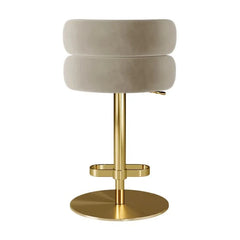 Giacamoz Adjustable Height Swivel Velvet Counter and Bar stool in Stainless Steel