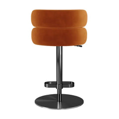 Giacamoz Adjustable Height Swivel Velvet Counter and Bar stool in Stainless Steel