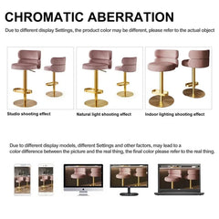 Giacamoz Adjustable Height Swivel Velvet Counter and Bar stool in Stainless Steel