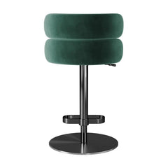 Giacamoz Adjustable Height Swivel Velvet Counter and Bar stool in Stainless Steel