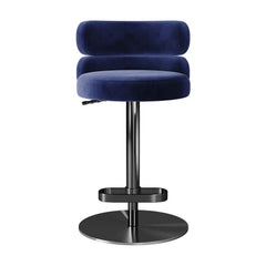 Giacamoz Adjustable Height Swivel Velvet Counter and Bar stool in Stainless Steel