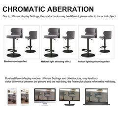Giacamoz Adjustable Height Swivel Velvet Counter and Bar stool in Stainless Steel