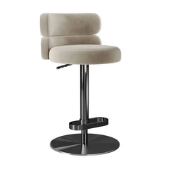 Giacamoz Adjustable Height Swivel Velvet Counter and Bar stool in Stainless Steel
