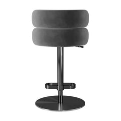 Giacamoz Adjustable Height Swivel Velvet Counter and Bar stool in Stainless Steel