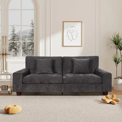 Nikos Modern Style 3 Seater Square Arm Sofa Upholstered Couch
