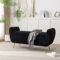 Ferry Upholstered Flip Top Storage Bench - Wooden Bazar