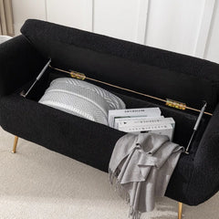 Ferry Upholstered Flip Top Storage Bench - Wooden Bazar