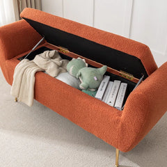 Ferry Upholstered Flip Top Storage Bench - Wooden Bazar
