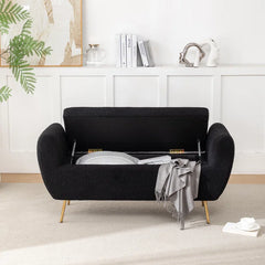 Ferry Upholstered Flip Top Storage Bench - Wooden Bazar